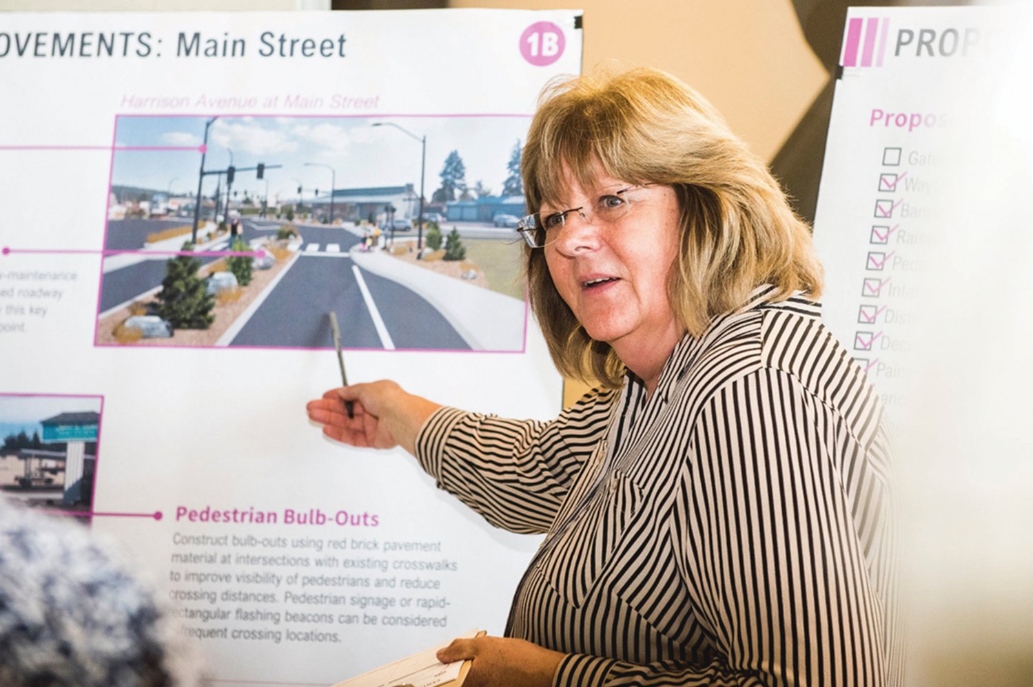 Centralia Mayor Susan Luond talks about proposed improvements along Main Street in this Chronicle file photo.